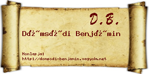Dömsödi Benjámin névjegykártya